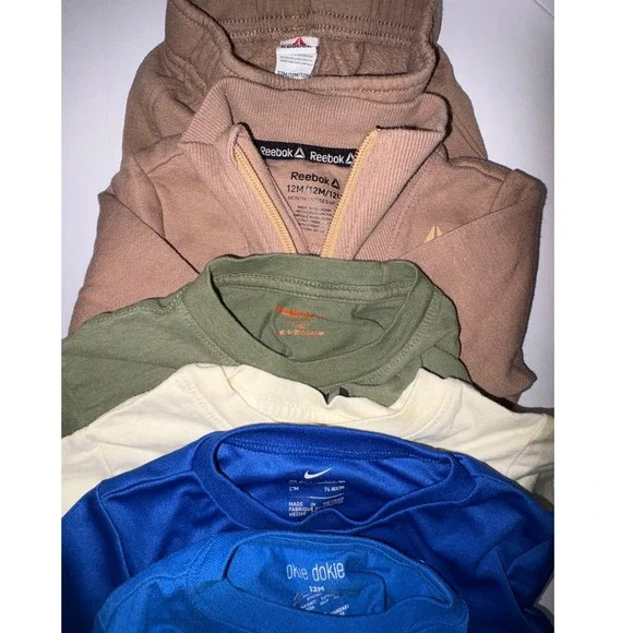 Boys 12 Months Bundle 6pc Tshirts‎ Pants sweatsuit Ninja Turtles Nike Reebok - Picture 8 of 9